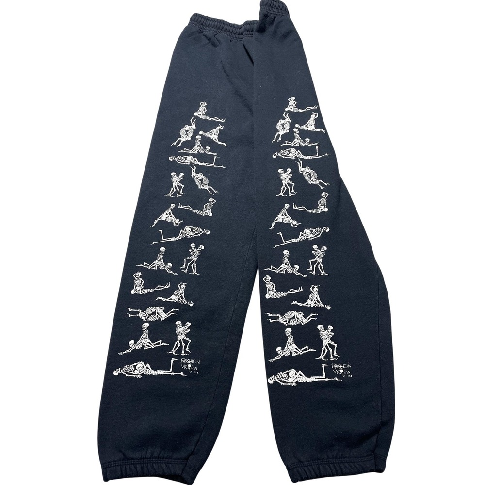 Vintage‎ 80s Fashion Victim Skeleton Sweatpants Sample Test Print ERD Reference
